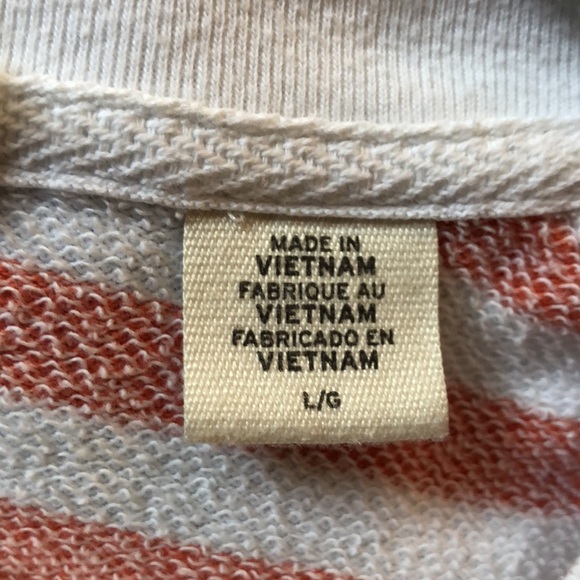 Levi’s W’s Orange & White Striped Sweatshirt ~ Large - Picture 3 of 6